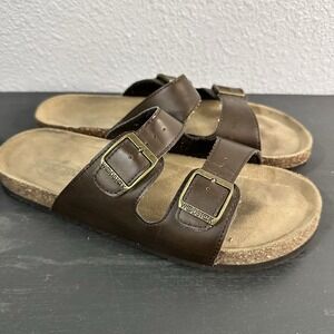 Woodstock Vintage Brand Mens Shoes Slides Sandals Size 10M Brown Buckle EUC